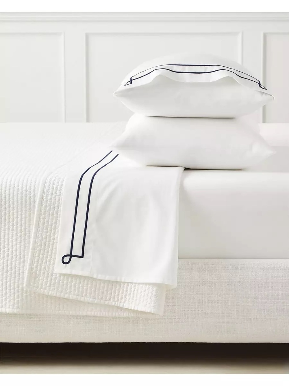 NEW Serena & Lily Southport Sateen Sheet Set (Full)-Navy